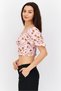 Women Square Neck Balloon Sleeve Allover Printed Top, Pink Combo - 3
