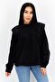 Women Mock Neck Long Sleeves Plain Top, Black
