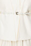 Trocape Collarless Ecru Stamp Jacket - 7