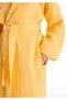 Hooded Muslin Children's Bathrobe - Yellow Color - Soft and Breathable - 4