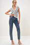 Blue High Waist Mom Jean Alc-X13171 - 3