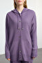 Lila Kapüşonlu Oversize Triko Alt-Üst Takım TCTAW25US00022 - 3