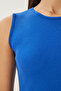 Women's Dark Blue Crew Neck Cotton Knitted Blouse GT00020 - 6