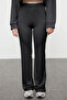 Antrasit Wide Leg/İspanyol Paça Yüksek Bel İnterlok Esnek Örme Pantolon TWOAW25PL00006 - 5