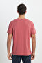 Regular Fit Regular Cut Crew Neck 100% Cotton Dried Rose T-Shirt - 5