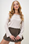 Women's Stone Madonna Collar Interlock Fabric Blouse Alc-X13117 - 3