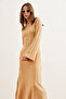 Women's Camel Self Belted Spanish Sleeve Maxi Knitwear Dress Elb- 19002290 - 5