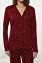Bordo %100 Pamuklu Galaksi Desenli Örme Pijama Takımı THMAW25PT00097 - 3