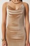 Women's Beige Velvet Mini Dress FN03407 - 4