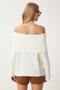 Women's Ecru Madonna Collar Knitwear Sweater Mt00156 - 6