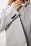 Women's Light Gray Hood Detailed Woven Blazer Jacket Fn03440 - 8