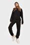 Women's Black Crew Neck, Elastic Waist and Leg Two Thread Basic Tracksuit ALC-507-669-001 - 4