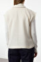 Ecru Zipper Detailed Tweed Fabric Woven Regular Woven Vest Tedaw25Ye00007 - 4