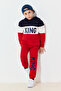 Kırmızı Pamuklu Erkek Çocuk Örme Sweatshirt ve Eşofman Alt-Üst Takım TKDAW25AU00054