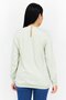 Women Crew Neck Long Sleeves Plain Blouse, Light Olive - 3