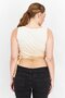 Women Surplice Sleeveless Wrap Top, Light Yellow - 3