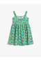 Midi Dress Floral Strap Loose Fit Viscose Fabric - 2