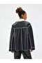Leather Look Jacket with Faux Fur Detail Buttons - 5