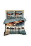 3D Double Duvet Cover Pillow Set with Brooklyn Bridge Scenery