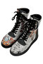 Women's Vegan Leather Gray Long Boots - Magic In The Air Design - 2