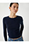 Crew Neck Long Sleeve Hair Knit Patterned Knitwear Sweater