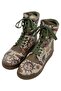 Women's Vegan Leather Khaki Long Boots - Dreams For Dreamers Design - 3