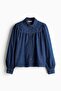 Puff-sleeved denim blouse - 2