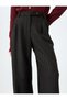 X Selected by Melis Ağazat - Wide Leg Striped Fabric Pants with Pockets and Pleated Detail - 5