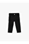 Jeans with Pockets and Elastic Waist Carrot Cut