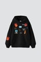 Karma Cult Printed Oversize Unisex Premium Black Hoodie