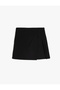 Viscose Mixed - Elastic Waist Shorts Skirt, Pleat Detailed