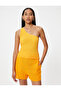 Single Shoulder Asymmetric Collar Textured Top - 3