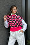 Fuchsia Floral Patterned Pullover