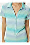 Mini Shorts Jumpsuit Polo Neck Short Sleeve Half Button Ribbed - 5