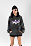 Washed y2K Gengar Back Printed Oversize Unisex Smoked Hoodie - 6