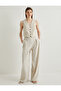 V-Neck Linen Blazer Vest - Buttoned and Fleto Pocket - 2