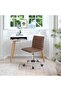 Mid Back Task Chair Comfortable Low Back Leather Swivel Office Desk Chair - Brown - 2