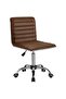 Mid Back Task Chair Comfortable Low Back Leather Swivel Office Desk Chair - Brown