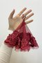 Burgundy Bride Groom Handkerchief, Shiny Stone Detailed Wedding Halay Bridesmaid Promise Engagement Henna Circumcision Bride Handkerchief - 2