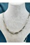 Men's Silver & Gold 3.5 mm Thick, 60 cm Long Steel Necklace - 4
