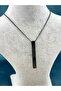 Men's Silver & Black 60cm Long, Stick Steel Necklace - 3