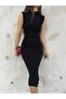 Women's Zero Sleeve Shoulder and Waist Draped Midi Dress