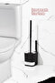 2038 Waterproof Adhesive Bathroom Sink Wc Cleaning Brush - 2-Piece Toilet Brush-Black-White - 6