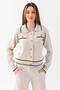 Women's Stone Black Polo Collar Cardigan Pants Knitwear Set 2009 - 3