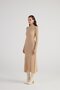 Turtleneck Special Textured Midi Sally Knitwear Dress Beige - 6