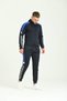 Mens Navy Hooded Diver Fabric Tracksuit with Sleeve Stripes - 3