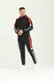 Men's Black Tracksuit with Striped Hood and Scuba Design - 2