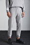 Ashbourne Men's Oversize Kangaroo Pocket Sleeve Label Detailed Organic Cotton Gray Tracksuit Set - 3