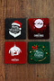 Natural Stone Coasters Set of 4 10X10X1 cm New Year Gift Christimas Stone Coasters