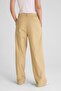 Camel Pleated Wide Leg Long Trousers - 7